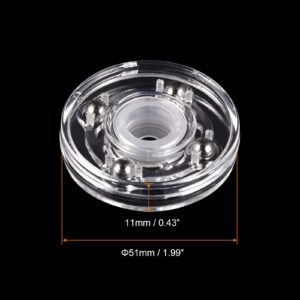 MECCANIXITY 2inch Rotating Swivel Stand with Steel Ball Bearings Lazy Susan Base Turntable for Kitchen Corner Cabinets, Clear Pack of 4