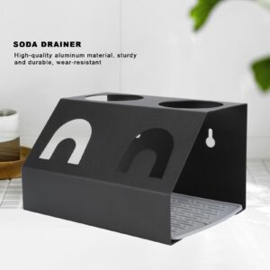 Haokaini Dual Holes Bottle Drying Rack for Soda Stream Bottles Soda Bottles Drainer Holder with Pad Sodastream Accessory for All Soda Stream Machines