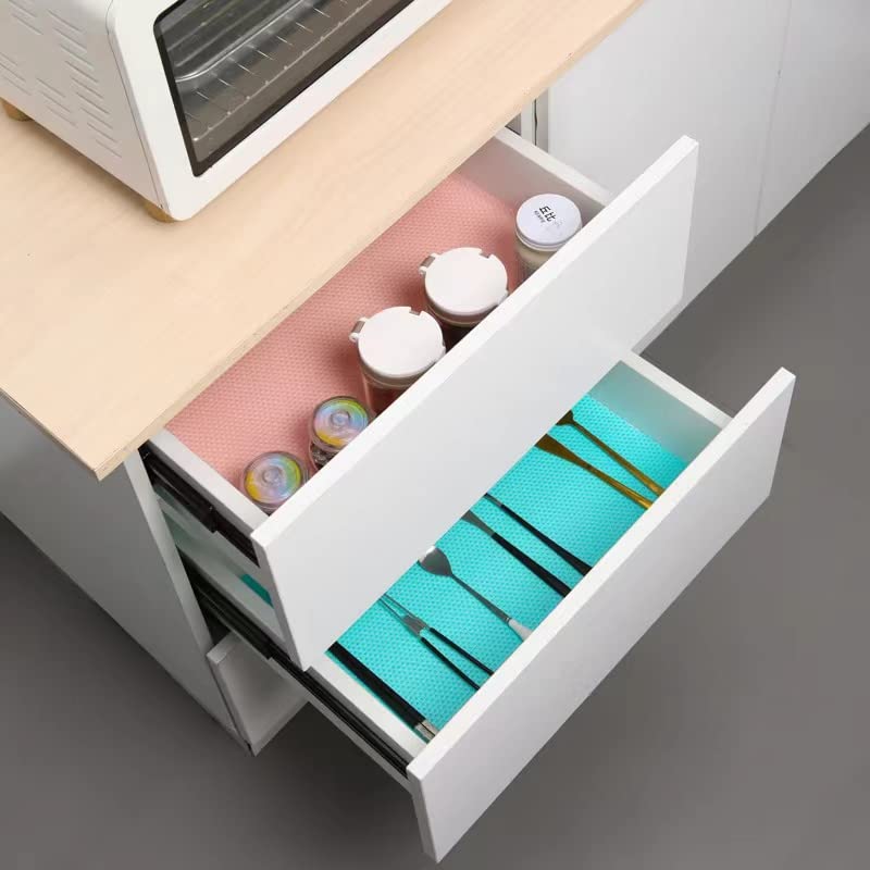 Refrigerator Liners, MayNest Washable Mats Covers Pads, Home Kitchen Gadgets Accessories Organization for Top Freezer Glass Shelf Wire Shelving Cupboard Cabinet Drawers(2Blue 2Pink 2Green)