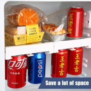 2Pc Hanging Soda Organizer for Refrigerator Adjustable Fridge Organizer 50% Space Save Can Dispenser for Fridge Soda Fridge Storage Holds 8 Cans