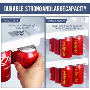 2Pc Hanging Soda Organizer for Refrigerator Adjustable Fridge Organizer 50% Space Save Can Dispenser for Fridge Soda Fridge Storage Holds 8 Cans