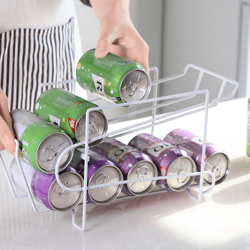 Soda Can Dispenser for Refrigerator:Stackable Can Holder Dispenser Beverage Holder Plastic Refrigerator Organizer Bins for Pantry, Freezer, Kitchen