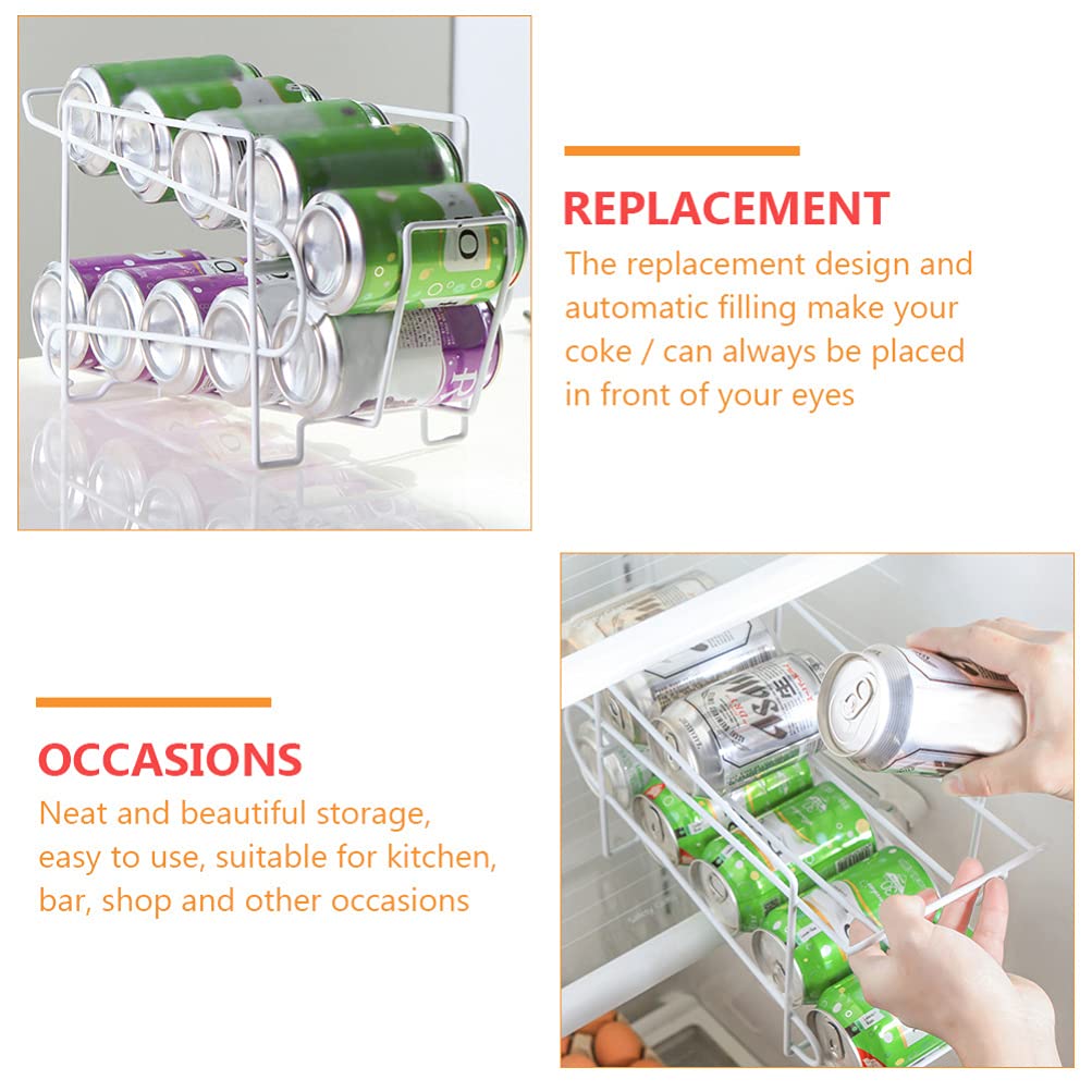 Soda Can Dispenser for Refrigerator:Stackable Can Holder Dispenser Beverage Holder Plastic Refrigerator Organizer Bins for Pantry, Freezer, Kitchen