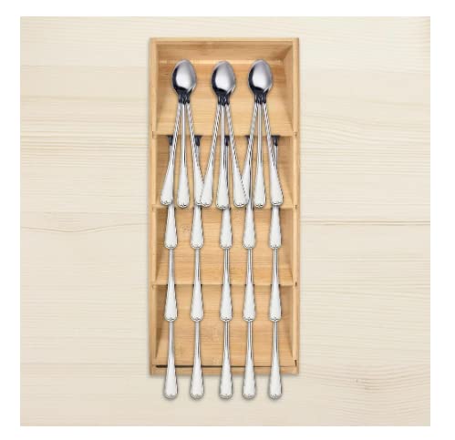 KARKO Kitchen Tools Drawer Organizer Store Organizer Drawer Wooden Bamboo Silverware Cutlery Storage Box Kitchen Storage Cabinet (CW0003)