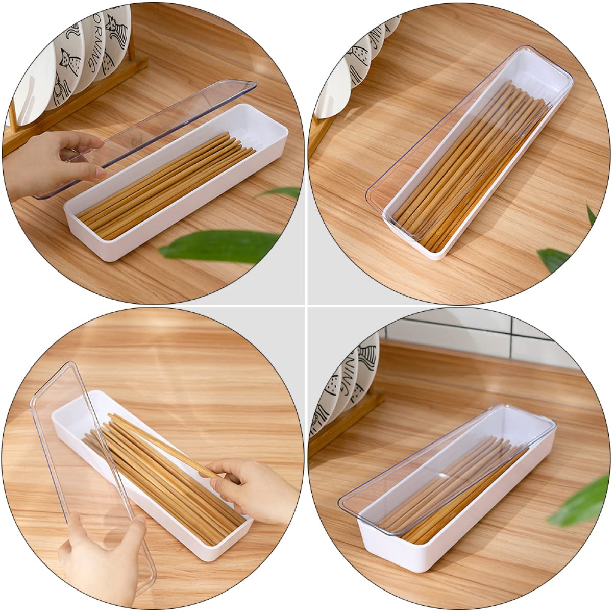 Cabilock 1pc Utensils Tray Holder Cover Lid for Lid, Spoon Dinnerware Drainer Countertop Home Chopstick Rack with Flatware Drawer Organizer Cutlery Tableware Organizer, Sink