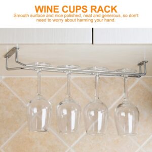 DOITOOL Stainless Shelf Wire Hanging Wine Glass Rack: 2pcs Under Cabinet Wine Glasses Holder Stemware Storage Hanger Organizer for Kitchen Cabinet Bar Metal Clothing Rack