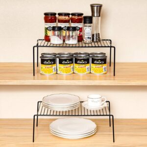 ARCCI Kitchen Cabinet Shelf Organizer Set of 3, Large (15.7 x 9.4 inch) Rustproof Metal Wire Pantry Storage Shelves, Dish Plate Racks for Cabinets, Freezer, Counter, Cupboard Organizers and Storage