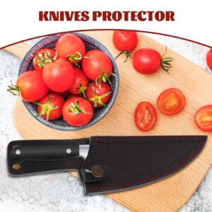 CALLARON Chef Knife Holder Leather Knife Case Covers Sleeves Knives Guard Universal Sheath Blade Guards Protector With Belt for Bread Carving Chef Cleaver Kitchen Knife