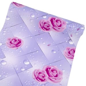 simplelife4u rose bead flower furniture paper peel & stick shelf drawer liner cover storage boxes wardrobe 17.8 inch by 9.8 feet