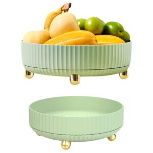 2 pack lazy susan rotating storage organizer turntable spice holder for kitchen pantry cabinet dining table fridge countertop dresser, spinning food container for condiment, 9 inch + 11 inch, cyan