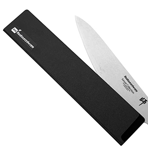 Restaurantware Sensei 10.5 x 2 Inch Knife Sleeve, 1 Knife Protector - Fits Chef Knife, Felt Lining, Black Plastic Knife Blade Guard, Durable, Cut-Proof