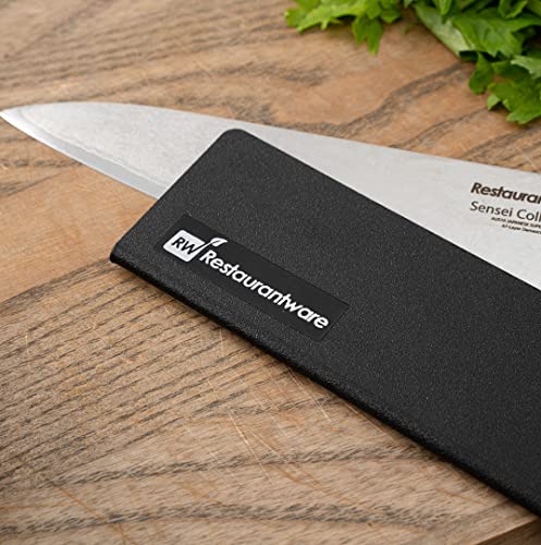 Restaurantware Sensei 10.5 x 2 Inch Knife Sleeve, 1 Knife Protector - Fits Chef Knife, Felt Lining, Black Plastic Knife Blade Guard, Durable, Cut-Proof