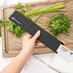 Restaurantware Sensei 10.5 x 2 Inch Knife Sleeve, 1 Knife Protector - Fits Chef Knife, Felt Lining, Black Plastic Knife Blade Guard, Durable, Cut-Proof