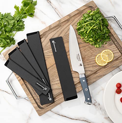 Restaurantware Sensei 10.5 x 2 Inch Knife Sleeve, 1 Knife Protector - Fits Chef Knife, Felt Lining, Black Plastic Knife Blade Guard, Durable, Cut-Proof