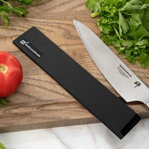 Restaurantware Sensei 10.5 x 2 Inch Knife Sleeve, 1 Knife Protector - Fits Chef Knife, Felt Lining, Black Plastic Knife Blade Guard, Durable, Cut-Proof