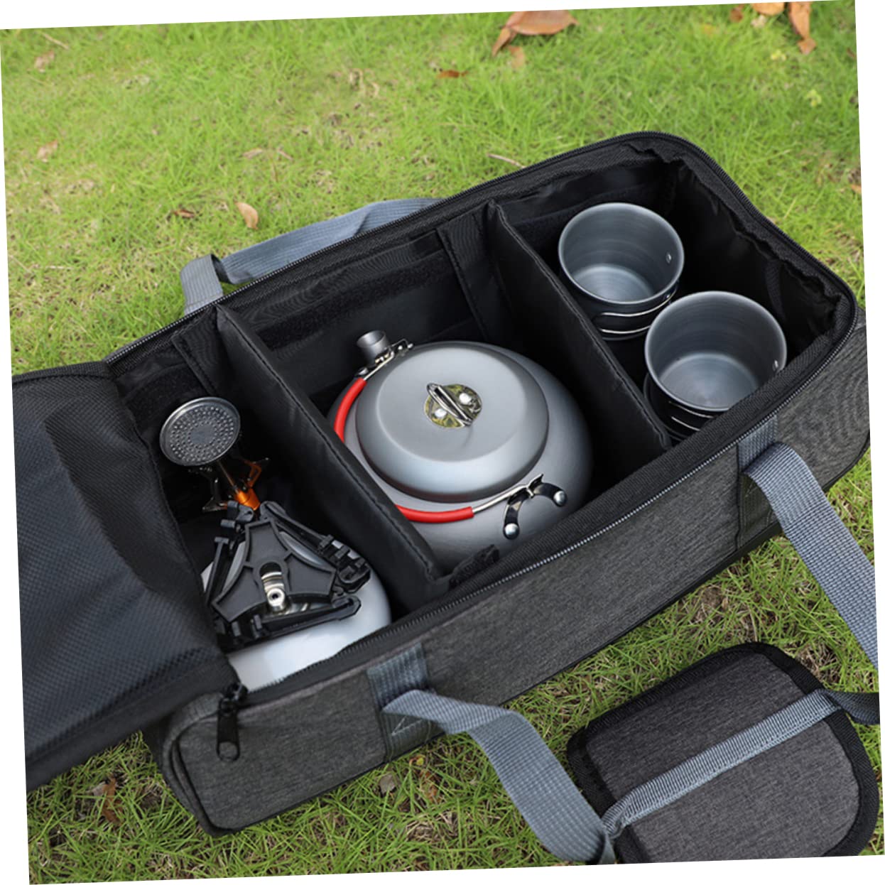 TENDYCOCO Outdoor Storage Bag Fine China Storage Containers Flatware Storage Silverware Organizer with Lid Utensil Bag Frying Pan with Lid Camping Case Oxford Cloth Carrying Bag Tableware