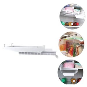 YARNOW 1pc Refrigerator Storage Bracket Fridge Freezer Bags Rack Bag Organizer Zipper Bag Rack Hanger Refrigerator Storage Shelf Refrigerator Stand Holder Rack Abs Tray White Telescopic