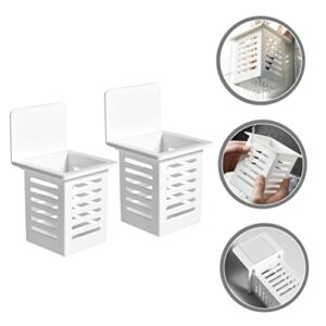 Homoyoyo 2pcs Cutlery Storage Box Chopsticks Rack Spoons Silverware Chopstick Drainer Basket Chopsticks Holder Utensil Storage Holder Cooking White Tableware Abs Accessories