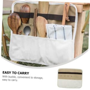 INOOMP 1pc Outdoor Storage Bag Camping Cutlery Organizer Tableware Bags Utensil Storage Bag Outdoor Tableware Pouch Picnic Tableware Storage Bag Guard Travel Canvas Hanging Spoon Pocket