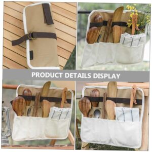 INOOMP 1pc Outdoor Storage Bag Camping Cutlery Organizer Tableware Bags Utensil Storage Bag Outdoor Tableware Pouch Picnic Tableware Storage Bag Guard Travel Canvas Hanging Spoon Pocket