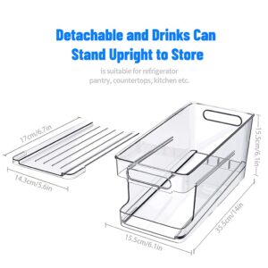 WEYCNCRIUF Can Organizer for Pantry, Soda Drink Canned Foods Bins Stackable Dispenser Storage Holder Rack Refrigerator Pantry Freezer, Holds Up to 10 Cans (12-oz), Approx. 13.39x5.31x6.02inch