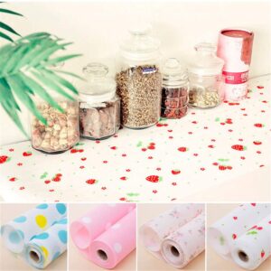 Table Drawer Mat Kitchen Gadgets Shelf Liner Contact Paper Waterproof Drawer Paper PET Anti-Oil Table Desk Decoration strawberry 500x30cm