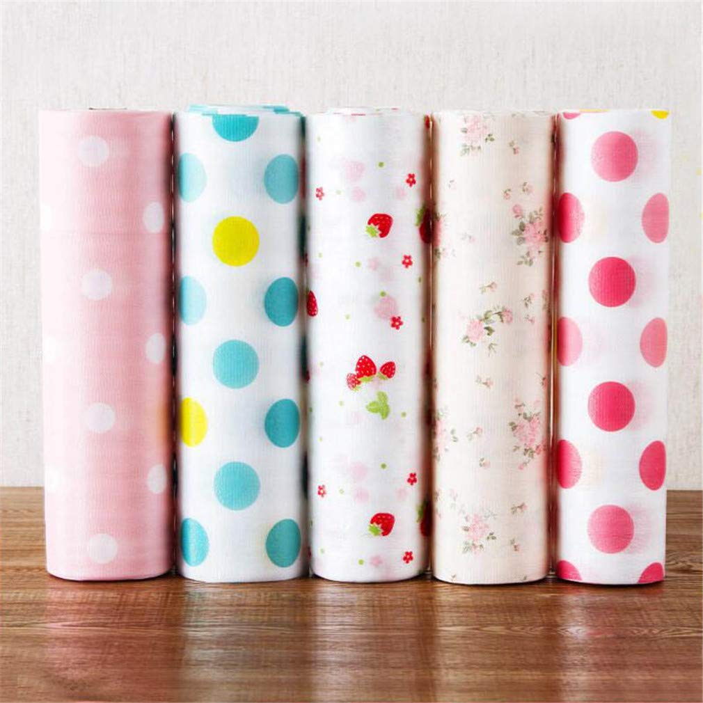 Table Drawer Mat Kitchen Gadgets Shelf Liner Contact Paper Waterproof Drawer Paper PET Anti-Oil Table Desk Decoration strawberry 500x30cm