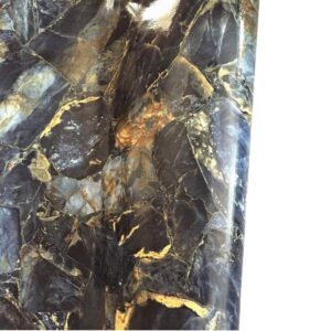 moyishi granite look marble gloss film vinyl self adhesive counter top peel and stick wall decal 15.8"x118" (dark blue)