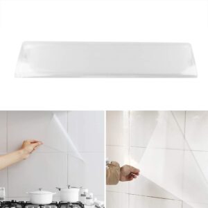 27.6In×17.7In Clear Wallpaper, Transparent Kitchen Backsplash Protective Contact Paper, Removable Clear Wall Protector, Kitchen Oil Proof Waterproof Sticker