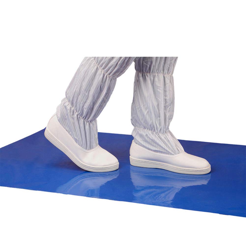 Sticky Mats - Blue Adhesive Mats - Cleanroom Sticky Mats - 30 Sheets Per Mat - Sticky Floor Mats Peel Off for Laboratories, Homes, Construction, Remove Dust and Dirt from Shoes 18X24inch