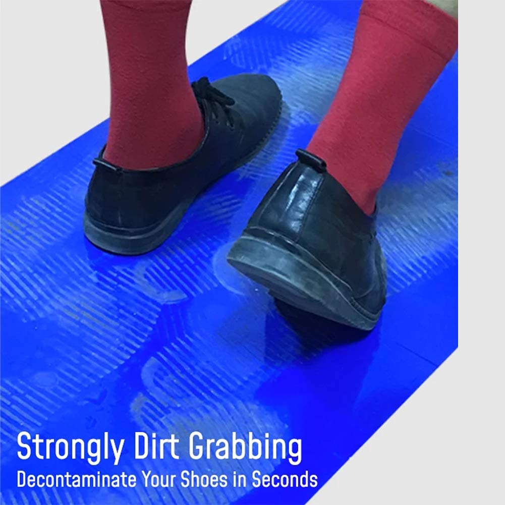 Sticky Mats - Blue Adhesive Mats - Cleanroom Sticky Mats - 30 Sheets Per Mat - Sticky Floor Mats Peel Off for Laboratories, Homes, Construction, Remove Dust and Dirt from Shoes 18X24inch