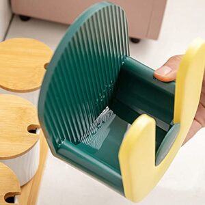 PXLYWLTZL lid pot organizer with drain，Punch-Free wall hanging Cutting Board rack in the Kitchen，pan Lid Organizer Holder Rack，lid holder，lid shelf (Green+Yellow)