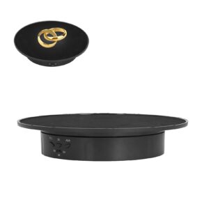 yctze motorized rotating display stand, 200mm motorized rotating display stand bracket 3 speed usb powered jewelry electric rotating turntable (【black 200mm suede english version】)