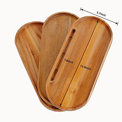 MOYUART Serving Tray, Coffee Table Tray, Set of 3 Serving Platter for Party,Tea Bar, Table Breakfast Snack, Dinner Tray 13.8" ×5.9"