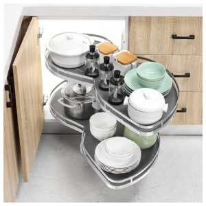 zhirceke kitchen pull out shelf organiser for more than 860mm cabinet swing tray revolving corner pull out organizer with soft close for cupboard,open right