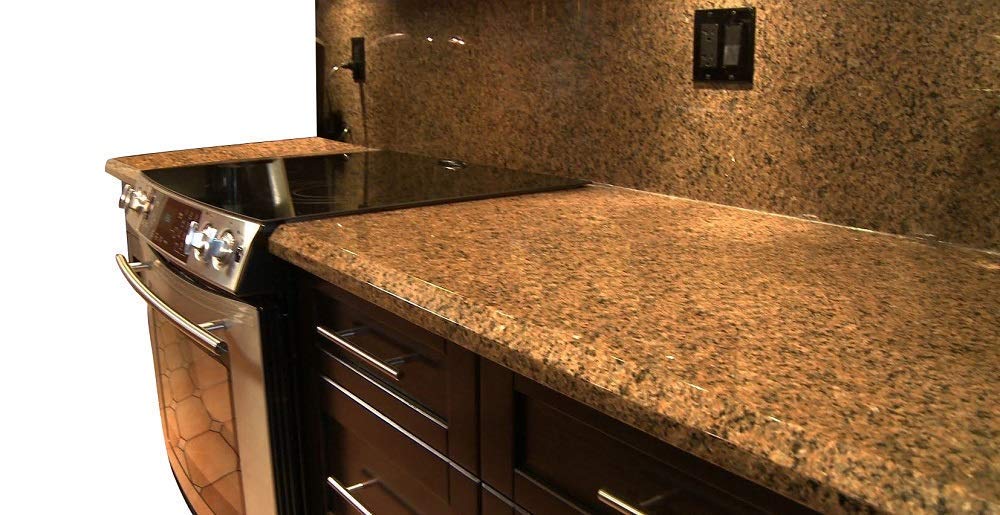 EZ FAUX DECOR Kitchen Countertop Update Vinyl Laminate Cover | Easy Install | Peel and Stick | Durable Self-Adhesive | 36” x 180” | Granite Marble Design | Venetian Gold (15ft)