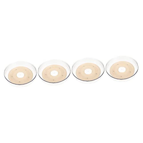 Zerodeko 4pcs rotatable Tray Clear Bathroom Organizer Kitchen Sundries Holder Turntable Round Makeup Storage Tray Dresser Tray Plastic Round Makeup Tray Storage Rack to Rotate Care The pet