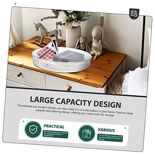 Zerodeko 4pcs rotatable Tray Clear Bathroom Organizer Kitchen Sundries Holder Turntable Round Makeup Storage Tray Dresser Tray Plastic Round Makeup Tray Storage Rack to Rotate Care The pet