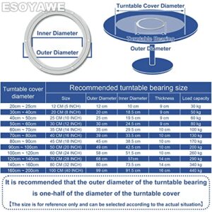 Heavy Duty Lazy Susan Turntable Rings Rotating Bearing, Round 360 Degree Rotating Aluminium Alloy Turntable Base Bearing, Diameter 5~40 In Metal Turntable Ball Bearing