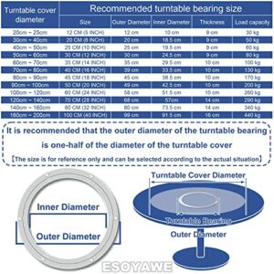 Heavy Duty Turntable Base Bearing 120mm ~ 1000mm Aluminium Alloy Lazy Susan Turntable Bearing, 360 Degree Rotating Round Metal Turntable Base Rings For Kitchen Dining Table
