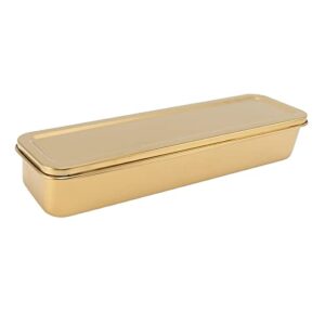 cutlery tray, food grade intelligent drainage lightweight kitchen chopstick storage box practical with lid for restaur(gold)
