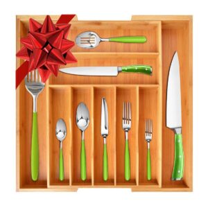 kitchen drawer organizer - 9 section expandable silverware tray utensil organizer cutlery holder for home kitchen supplies storage box