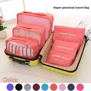WEUIE 6Pcs Waterproof Travel Storage Bags Clothes Packing Cube Carry On Luggage Organizer Pouch Multi-Functional Clothing Sorting Packages