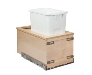 century components casbm11pf kitchen pull out waste bin container - 34 qt white single - blum soft-close 170 lb. movento 769 slides, 11-7/8"