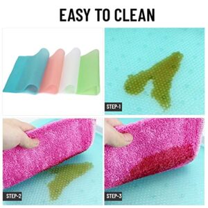 Refrigerator Mats Shelf Liner Clear Remi Washable Fridge Liners Waterproof pad mat Drawer Table Dish Fresh 7 Pack 2Red/2Green/2Blue/1Clear 17 3/4 x 11 1/16 IN / 45*30*0.1cm