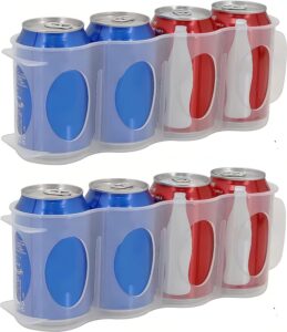 2 pack soda can dispenser for refrigerator，soda can organizer ，can organizer for refrigerator