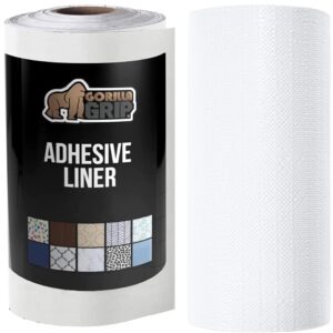 gorilla grip stick adhesive removable liner and smooth drawer liner, adhesive liner size 17.5x10 in white, contact liner book covers, smooth liner size 17.5x20 in white, non adhesive, 2 item bundle
