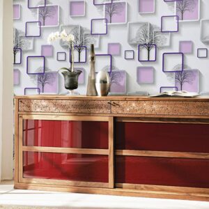 Amao Classic Purple Wallpaper Decorative for Countertop Self Adhesive Shelf Drawer Liner Sticker 17.7''x98''