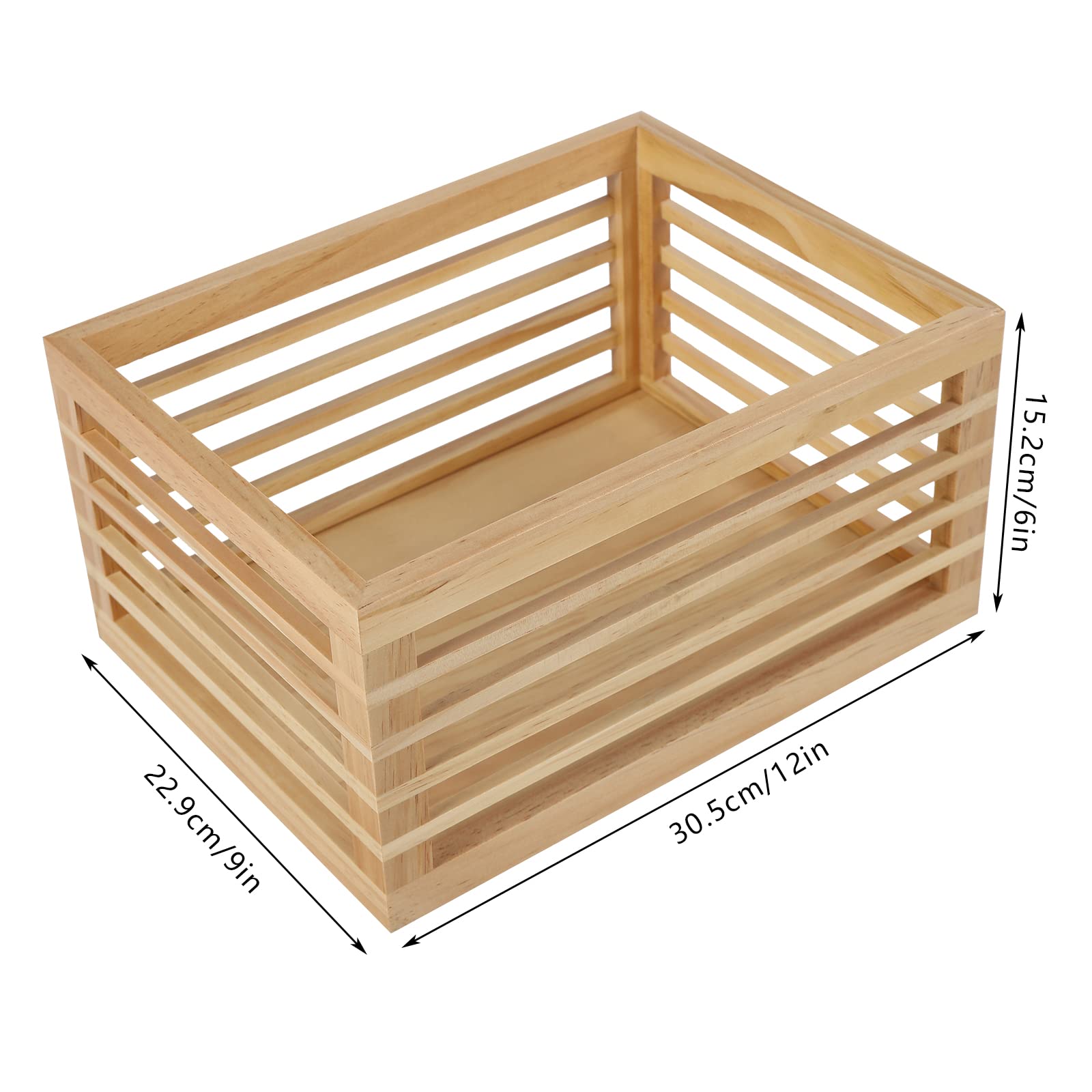 TOOL1SHOoo Bamboo Storage Organizer Bin For Kitchen Pantry Bathroom Slotted Cabinet Shelf 6 Pack Natural Bamboo Storage Organizer Bin For Kitchen, Pantry, Bathroom