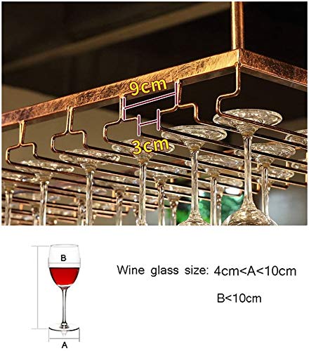 FKRACK Wine Glass Holder Ceiling Mounted Wine Glass Hanging Rack Industrial Height Adjustable Wine Glass Shelf (Color : Black, Size : 120×40cm)